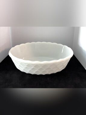 Vintage (1950’s60’s) EO Brody milk glass oval dish